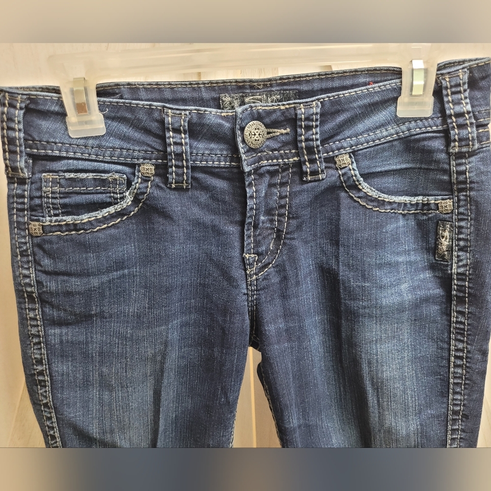 Silver Jeans, Suki Mid Capris, Dark Wash